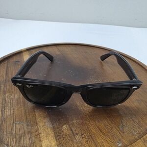 Ray-Ban RB2140 Wayfarer Sunglasses Mens 50-22 Black Gray Tinted Italy 6641/R5